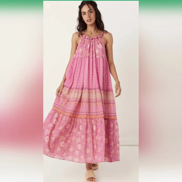 Spell Dresses | Spell Utopia Strappy Sundress in Pink Flamingo | Color: Pink/White | Size: XL | Christina_G360'S Closet